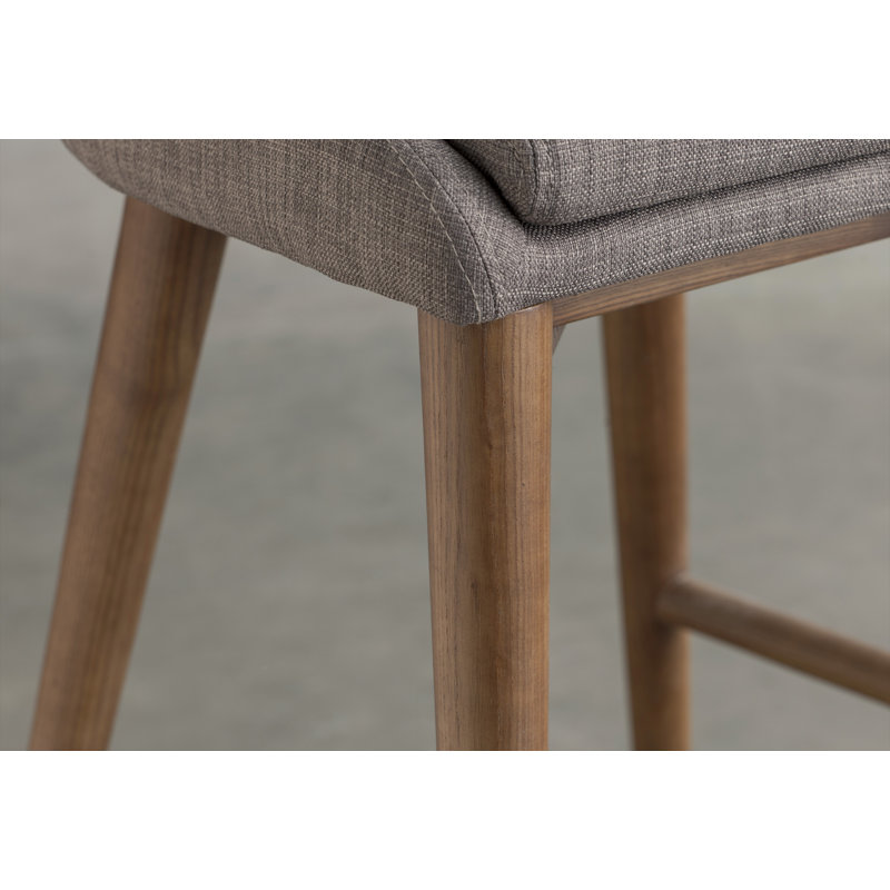 Tabouret de comptoir et de bar Prescott, Gris foncé, Tabouret de comptoir (siège d'une hauteur de 26,4, Noyer brun