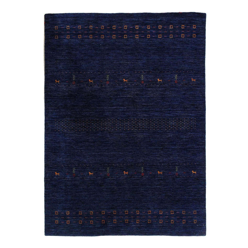 Geometric Area Rug in Navy Blue