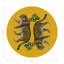 Sous-verres ronds en cuir vegan jaune Leopard-119015243
