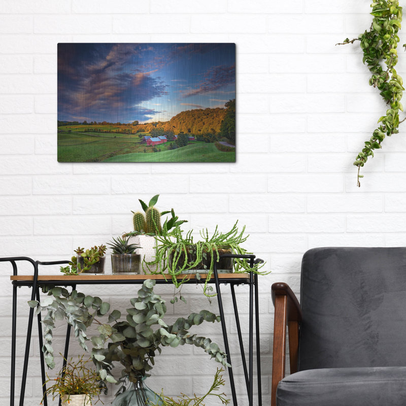 Mur de métal «First Light On Jenne Farm» par Rick Berk, H 12 po x l 16 po