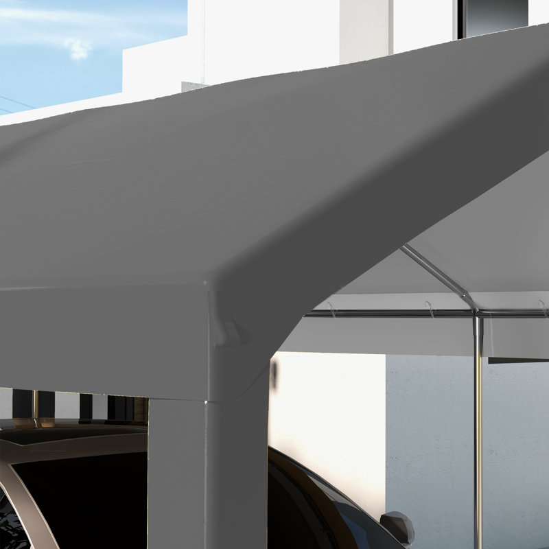 Housse de protection pour auvent 10 pièces x 10 pi 1 pièce Abri de garage en polyéthylène gris foncé résistant aux rayons UV et à l'eau avec cordons élastiques