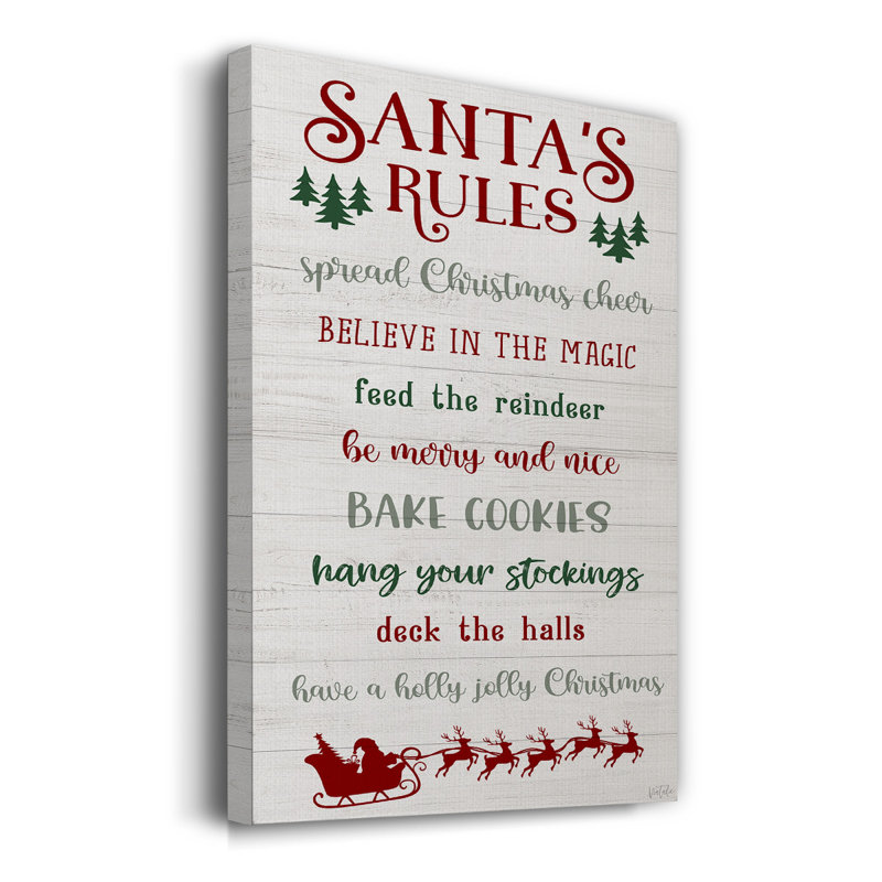 " Santa's Rules ", 18" H x 12" W 1.5" D