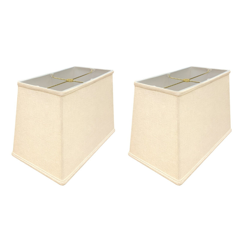 Royal Designs, Inc. BSO-756-18LNEG-2, abat-jour rectangulaire souple (8 x 16) x (10 x 18) x 12, coquille d'œuf en lin, paquet de 2