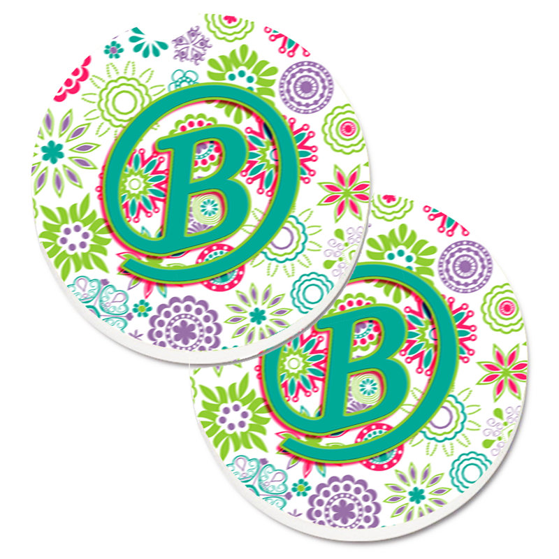Sous-verre voiture de voiture fleurs initial, B