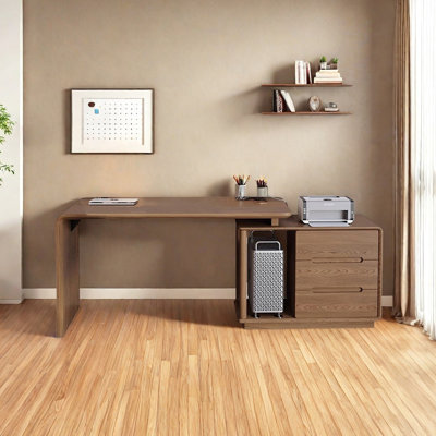 Bureau en L moderne et minimaliste rétractable en forme de L