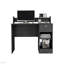 Bureau d'ordinateur avec tablette supérieure ouverte, 1 tiroir et 2 tablettes de rangement