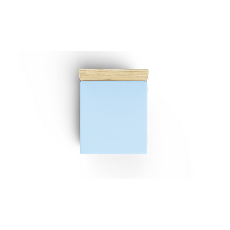 Premium Ranforce Single Large Fitted Sheet, Light Blue, 39.4 x 74.8 + 11.8 inches | 100% Cotton, 155 Thread Count, Soft & Breathable | Machine Washable at 30°C, Perfect for Comfortable Sleep & Easy Care