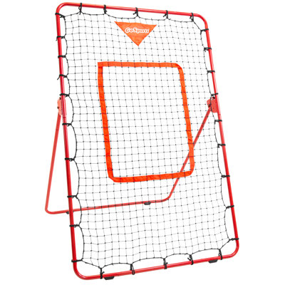 GoSports 6 pi x 3,5 pi baseball et balle molle balle et terrain de jeu rebondissant - filet à angle réglable - terrain d'entraînement, mouches à pop, lignes
