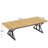 71" Farmhouse Dining Table For 6, Rustic Rectangular Kitchen Table With X-Trestle Metal Legs, Wood Top Dinner Table For Dining Room, Light Walnut & Black-830211592-830211591