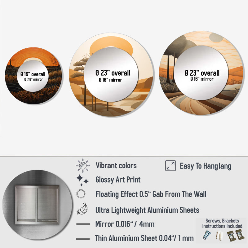Drea Metal Round Mirror