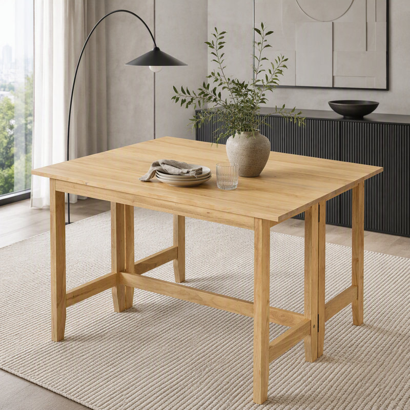 Extendable Drop-Leaf Dining Table, Natural