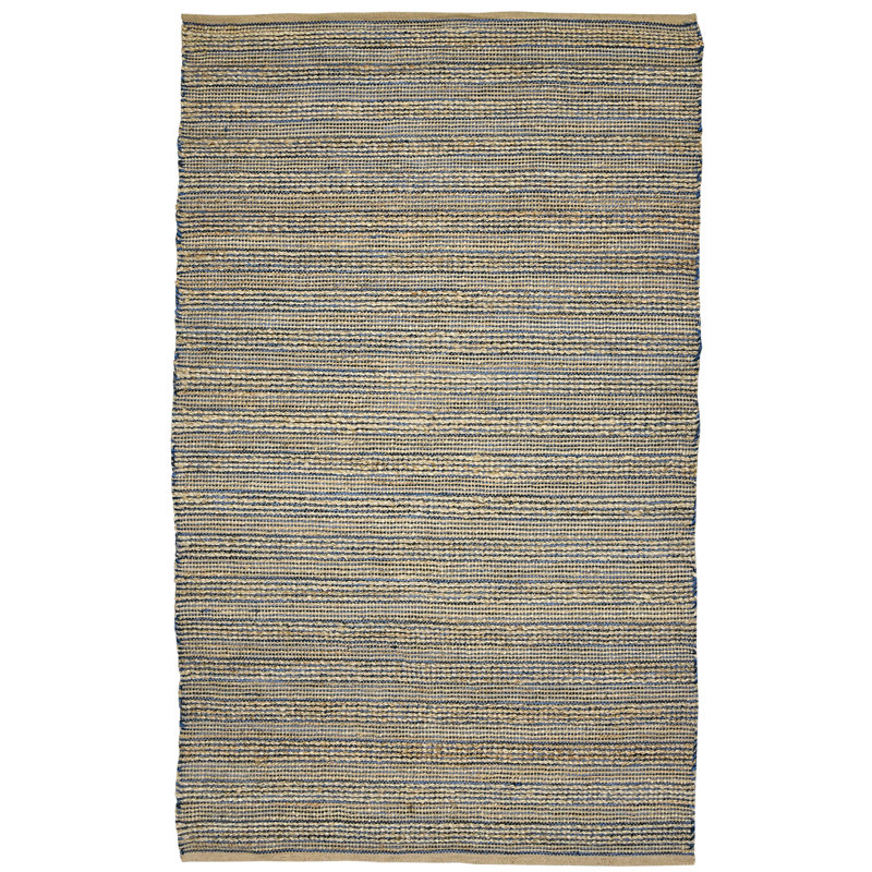 Tapis bleu marine tissé à plat à rayures Arine, Rectangle 3 pi x 5 pi