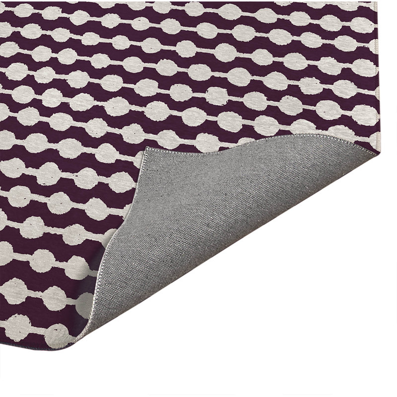 Dot Tied Indoor Doormat, 48" W x 72" L, Eggplant