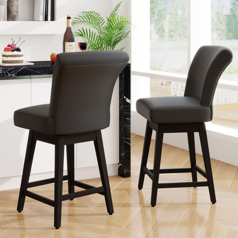 Swivel Counter & Bar Stool, Black, 2