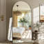 Miroir mural arqué pleine longueur avec cadre en alliage d'aluminium - Miroir de plancher haute définition pour la chambre à coucher ou le salon - Verre incassable - Conception sans cadre moderne