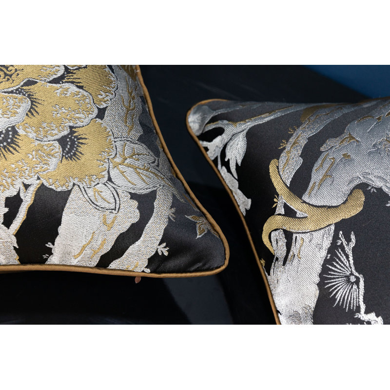 Housse de coussin réversible en soie à imprimé animal