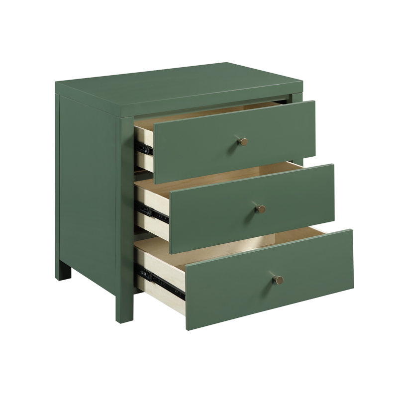 Table de chevet avec tiroir, Vert antique