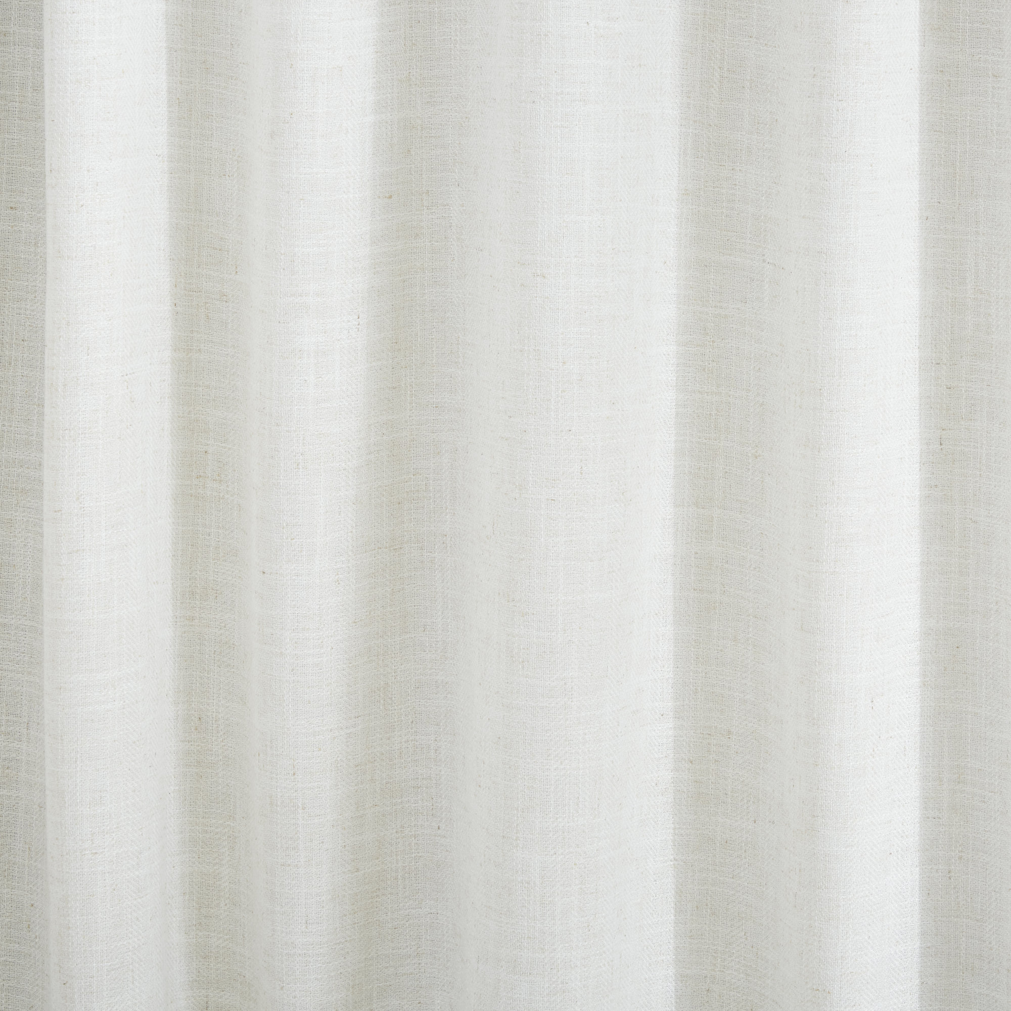 Linen Herringbone Blackout Polyester Curtain, Beige, 52" W x 84" L