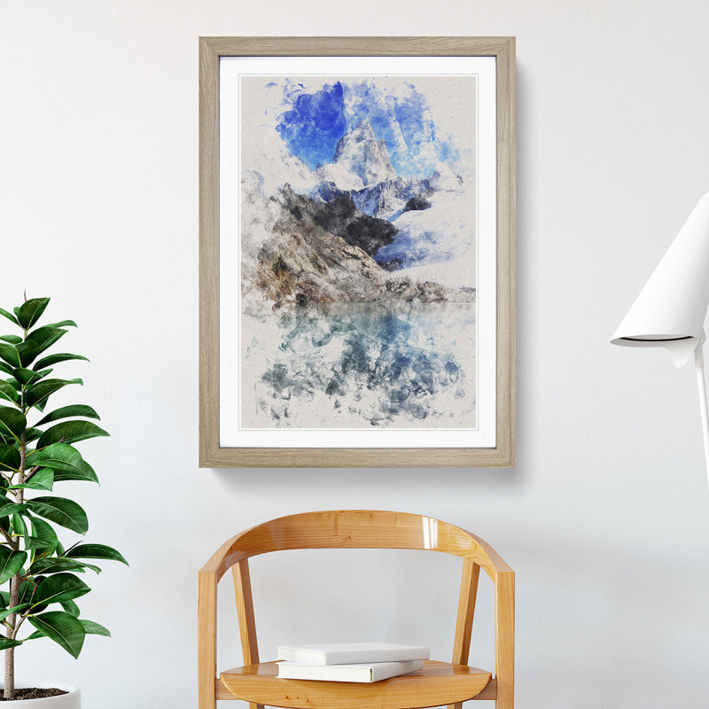 Glacier in Argentina - Picture Frame Painting, 90cm H x 65cm W x 2cm D, Oak Framed