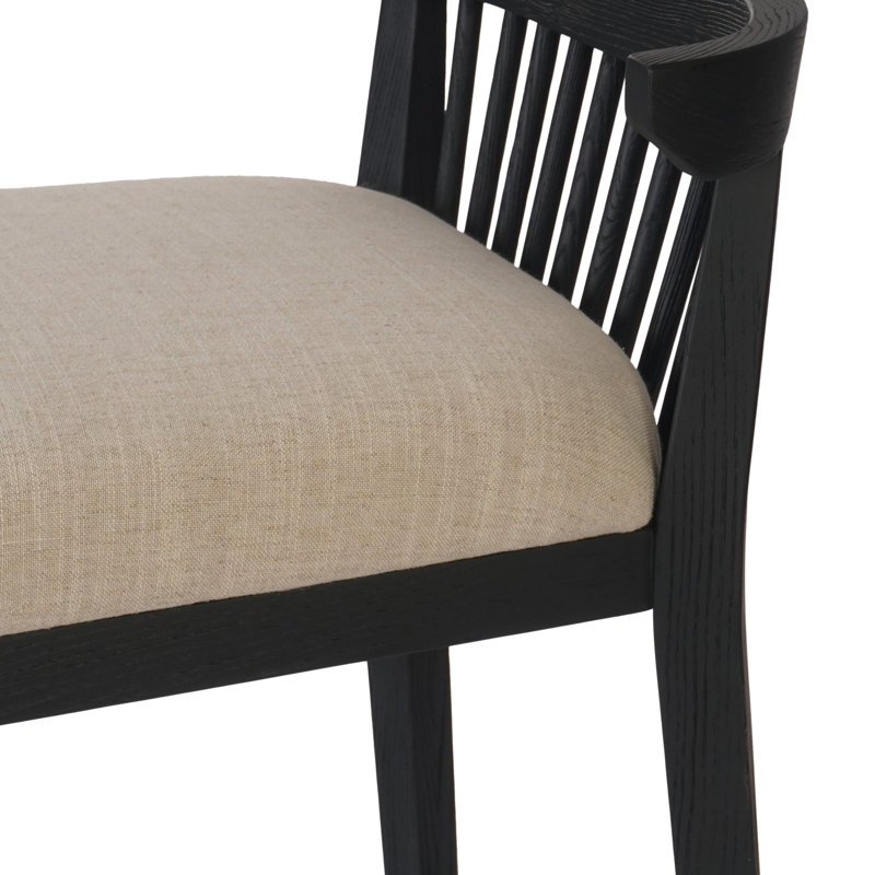 Tullio Upholstered Stool with Solid Wood Frame