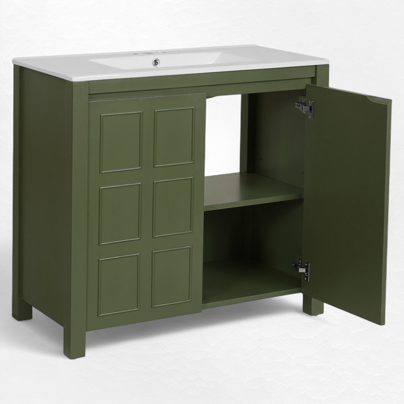 Ensemble de meuble-lavabo simple 36 po, Vert olive