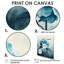 Bleu sarcelle hortensia dans un champ monochrome - hortensia art mural-1253184970-1253184966-1253184969