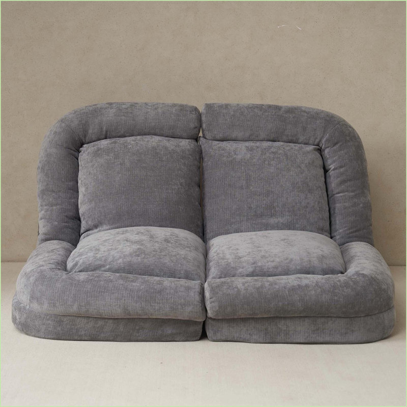 Canapé-lit simple convertible, partie gauche, 18 positions réglables, gris | Profondeur du siège 63,78
