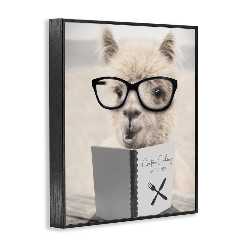 Cuisson de l'alpaga avec des lunettes, estampe numérique, design par Lori Deiter, H 14 po x l 11 po