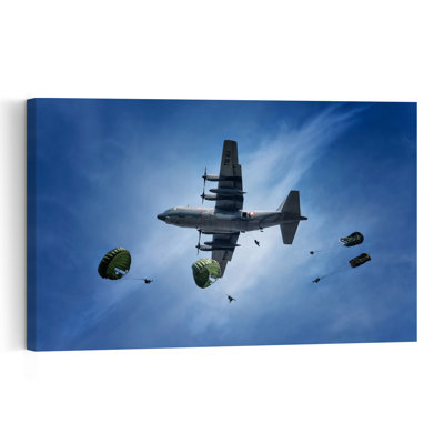 Airborne Troop Drop Abstract Contemporary Architecture Landscape Wall Art Print 1 Piece Wrapped Canvas Wall Art