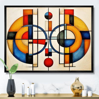 Jaune et bleu, Explorant les dimensions - formes abstraites, art mural