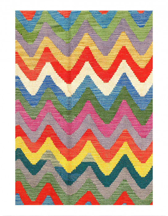 Tapis unique à tissage plat 6 pi 8 po x 9 pi 8 po Nataliz