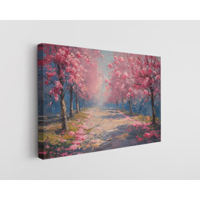 Oil Painting of Spirited Cherry Blossoms Canvas Print, Modern Wall Art Decor for Home & Office, Painting Reproduction