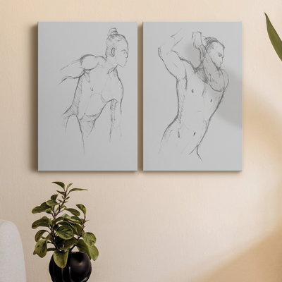" Male Torso Sketch II " 2 - Pieces