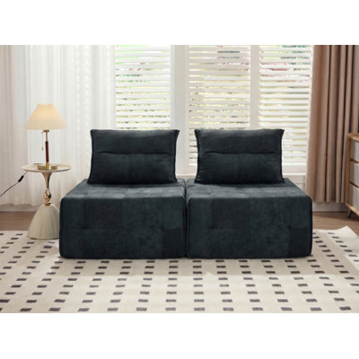 Deep Seat Modular Sectional Sofa with Adjustable Backrest – 39.37" Chenille Compressed Couch for Living Room, Bedroom, Lounge .