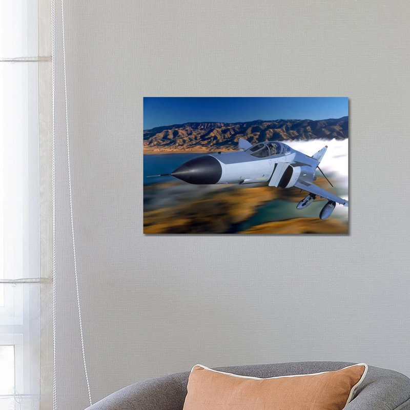 F4 Phantom Flying Over Ukiah, California by Phil Wallick - Wrapped Canvas Print, 66.04 cm H x 45.72 cm W x 1.91 cm D