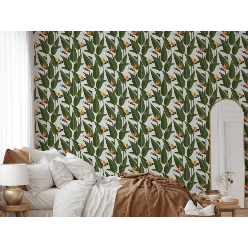 Birds of Paradise - White Wallpaper