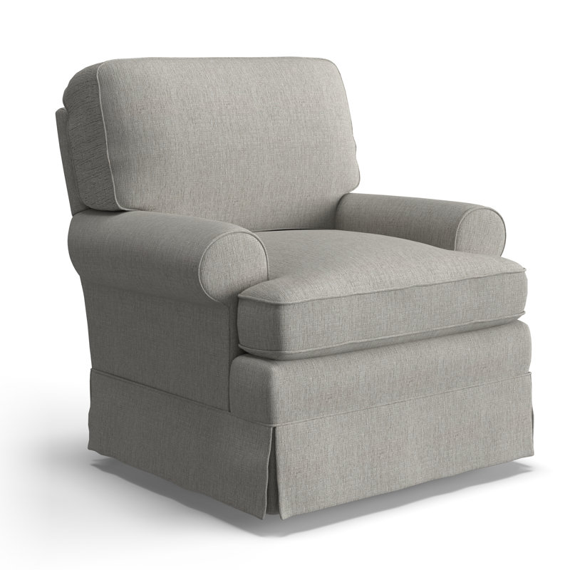 Tomi Allenford 39.5" W Swivel Armchair, Radical Dove Performance Chenille