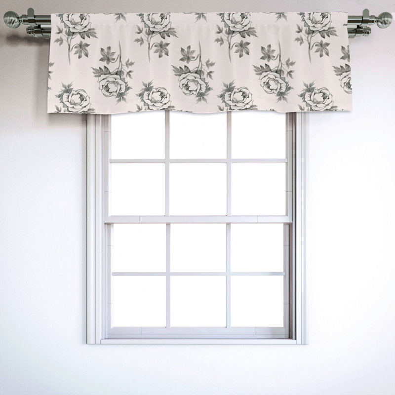 Sateen Floral Ruffled Window Valance
