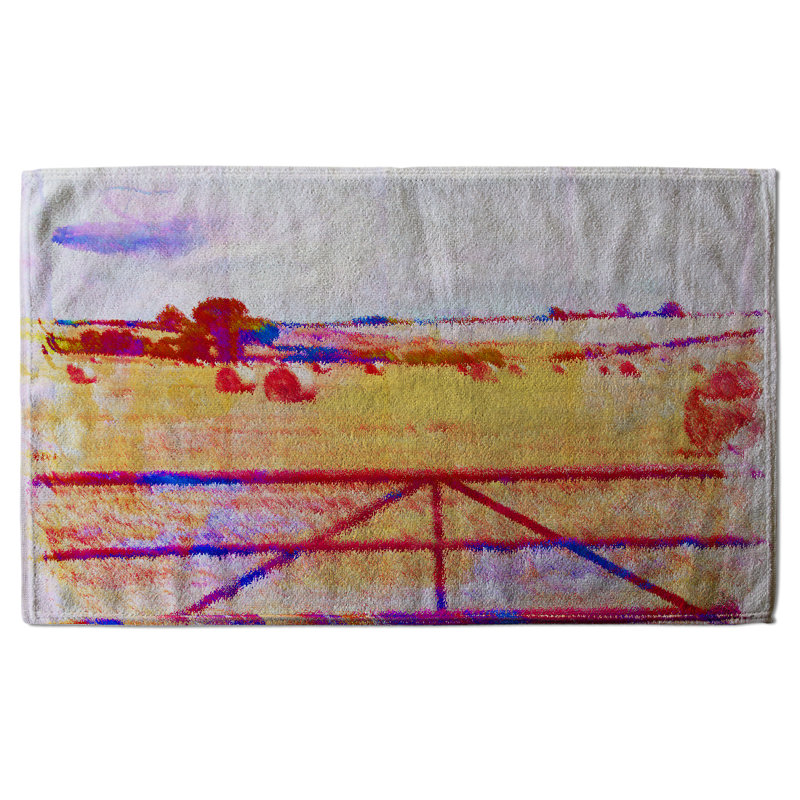 Cotton Stripe Tea Towel Kitchen Towel, Red/Orange