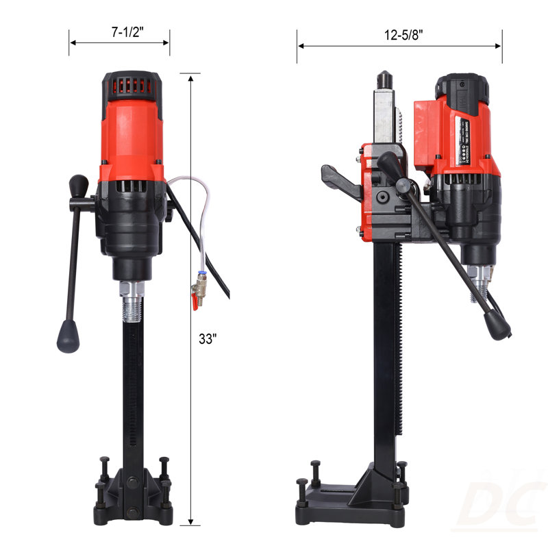 Diamond Core Drilling Machine, Wet&Dry Concrete Core Drill Rig With Stand, 700RPM Speed,9.4In Drilling Diameter For Concrete Brick Block Stone, 3200W