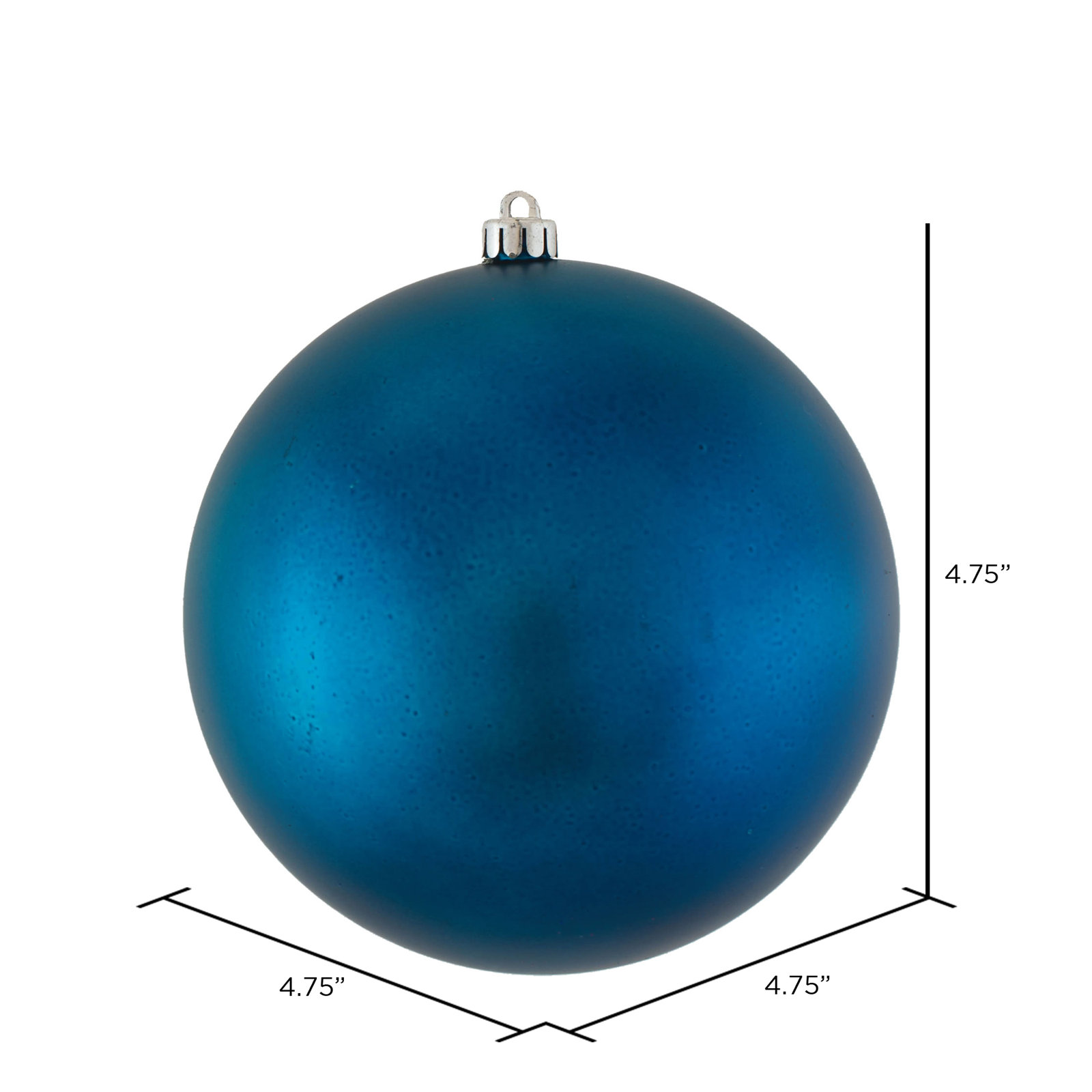Christmas Ball Ornament, 4.75" H x 4.75" W x 4.75" D, Matte Sea Blue