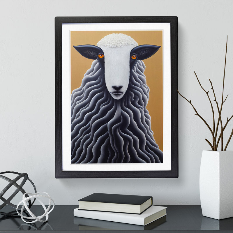 Remarkable Sheep - Framed Print, Black, 46cm H x 34cm W x 2cm D