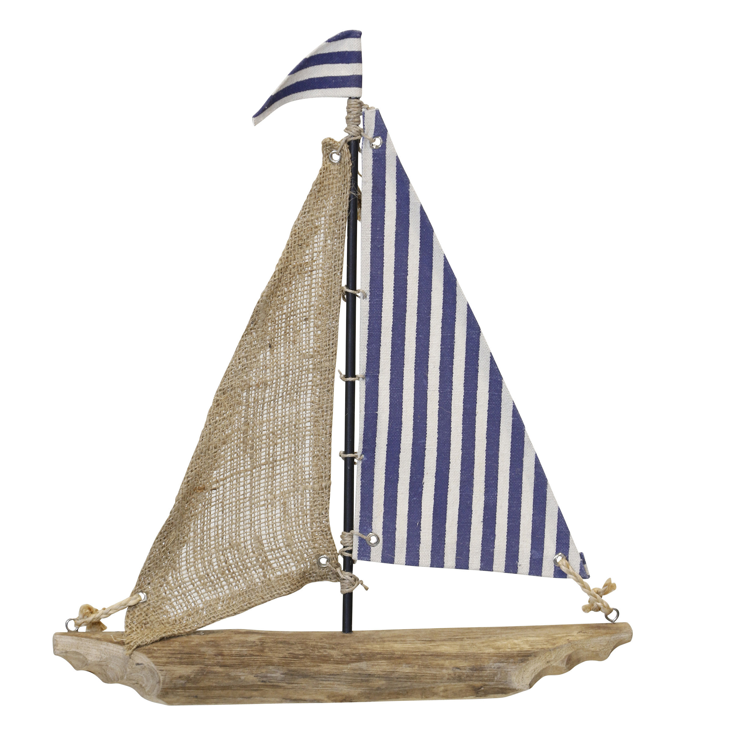 Breakwater Bay Amberlynne Natural Wood Sail Boat 14 x 16 Blue/Natural & Reviews | Wayfair