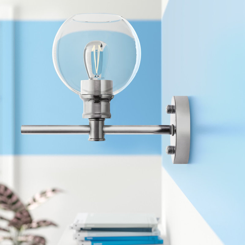 Drinkard Dimmable Bath Sconce, Clear, Chrome