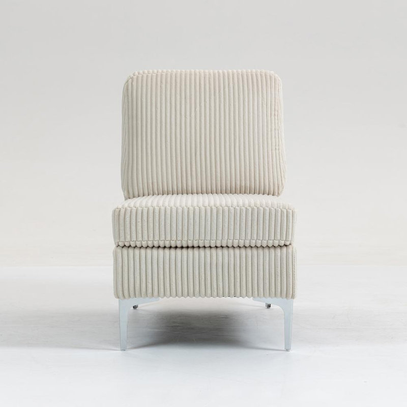 Accent Chair (Beige), Beige Corduroy