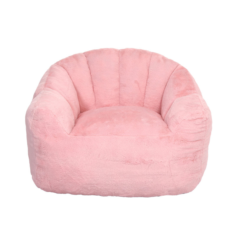 Bean Bag Chair, Pink Faux Fur