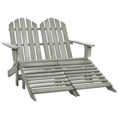Chaise Adirondack de patio 2 places avec repose-pieds Rosecliff Heights