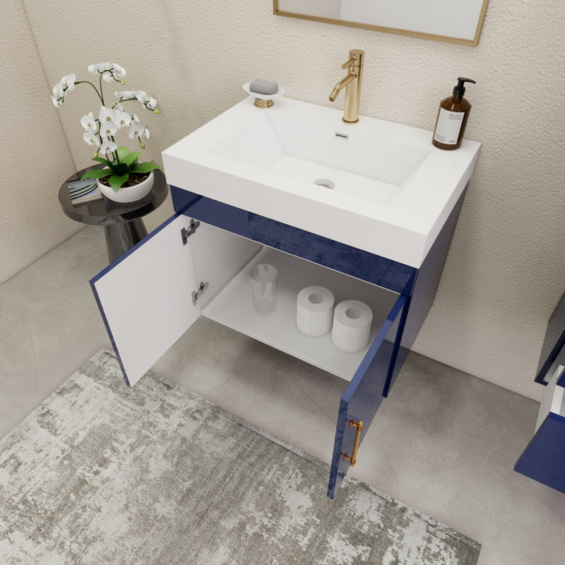 Ensemble de meuble-lavabo simple 29,5 po, Bleu nuit