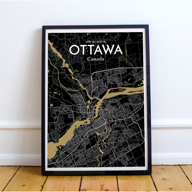 « ottawa city map », impression, H 20 po x l 16 po