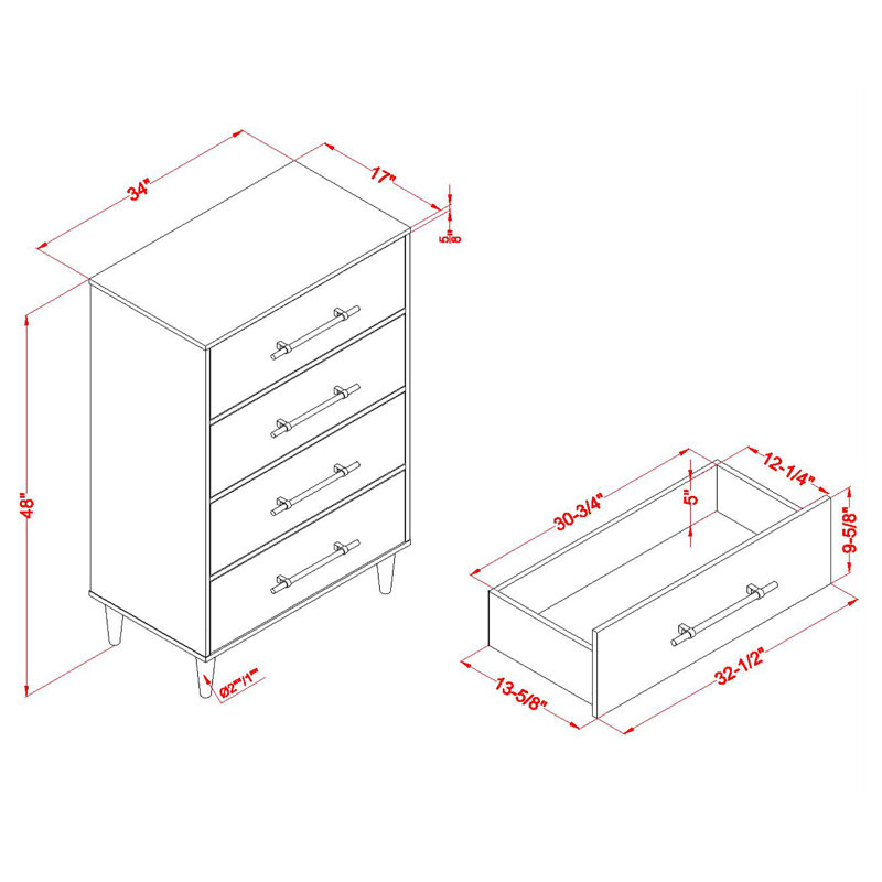 Demello 4 Drawer Chest